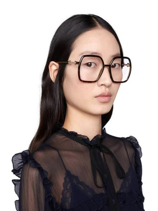 Gucci Women Eyeglasses Havana Square Oversized GG0890O 002 NEW AUTHENTIC main image 8